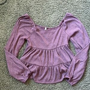 ALTAR’D STATE NWOT woman’s xl purple square neck tiered long sleeve
